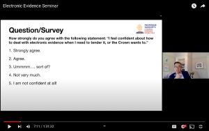 Electronic evidence screen shot