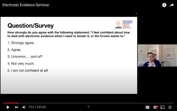 Electronic evidence screen shot
